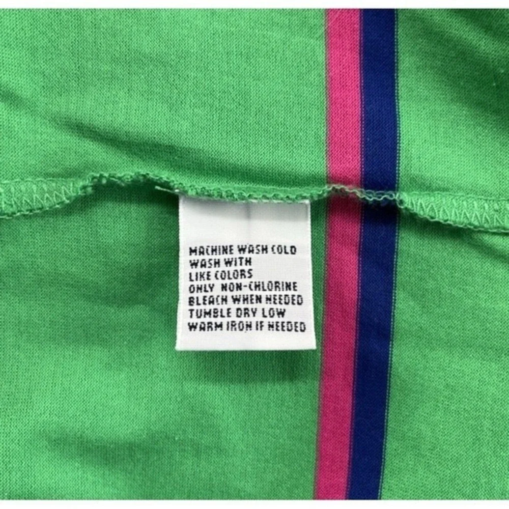 Polo Golf Ralph Lauren Polo Shirt Men XL Green Stripes Regular Hi-Low Slit Pima